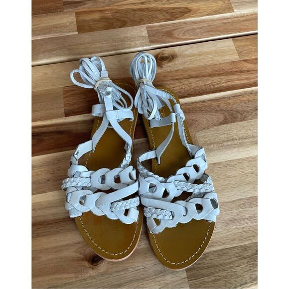 Anthropologie Pilcro & The Letterpress Woven Tie-Up Gladiator Sandals - Picture 1 of 7
